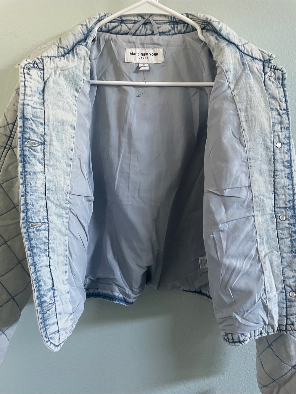 Marc New York Quilted Light Blue Denim Jacket - Picture 13 of 16